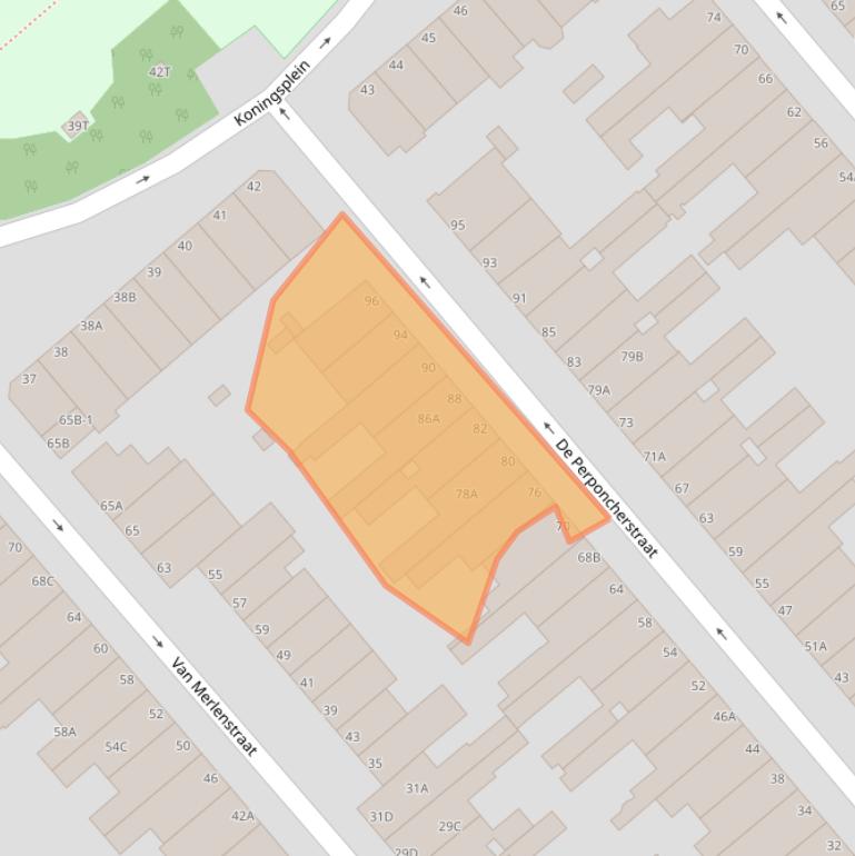 Kaart van postcodegebied 2518SX.