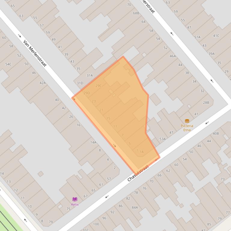 Kaart van postcodegebied 2518TB.