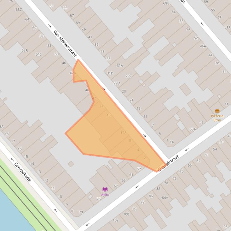 Kaart van postcodegebied 2518TE.