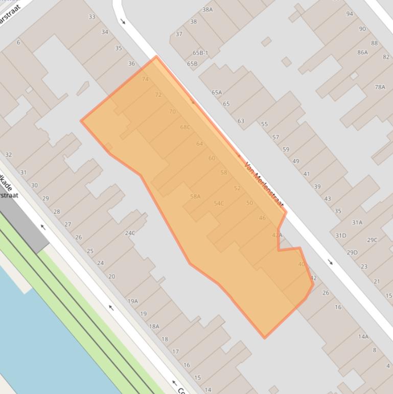 Kaart van postcodegebied 2518TG.