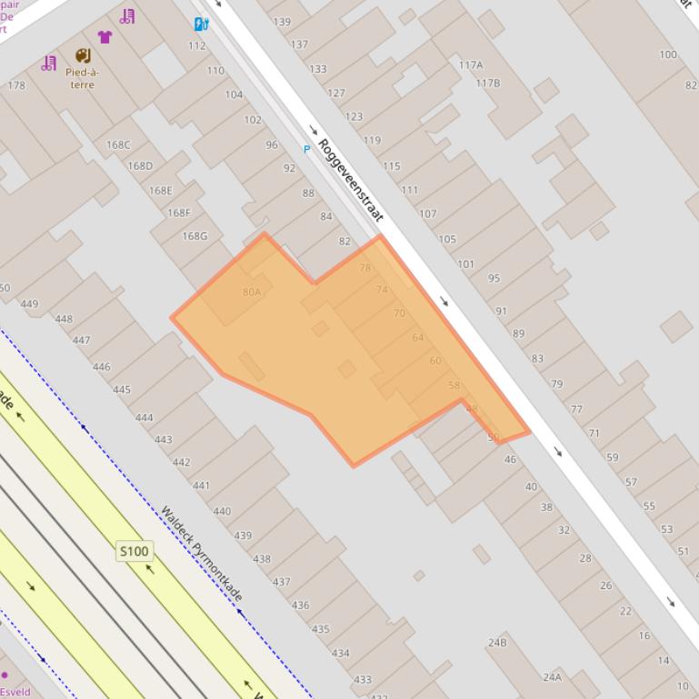 Kaart van postcodegebied 2518TR.