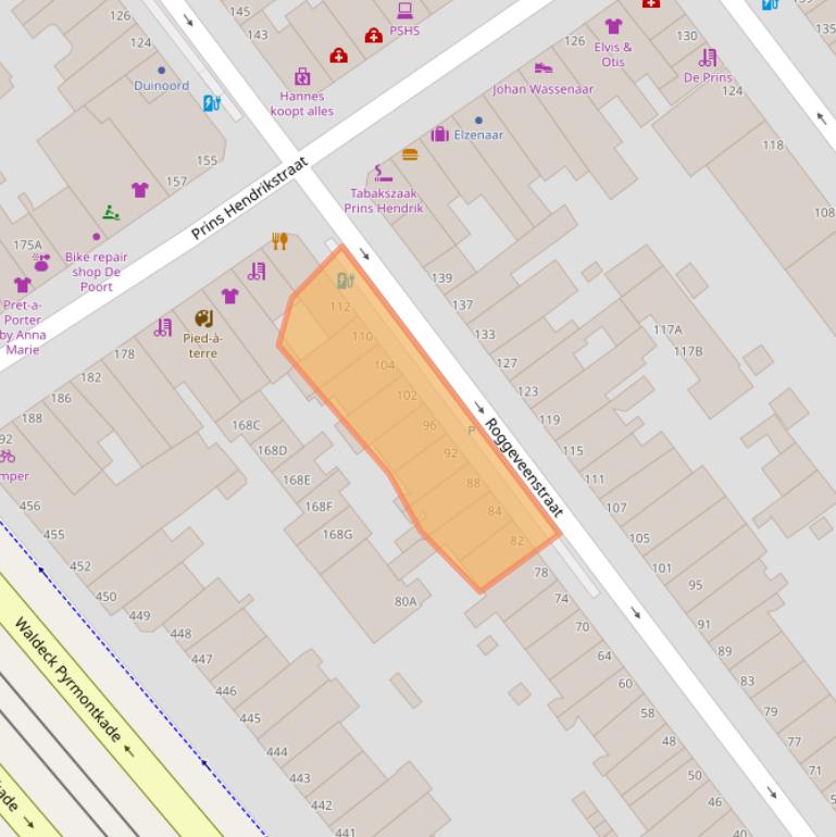 Kaart van postcodegebied 2518TS.