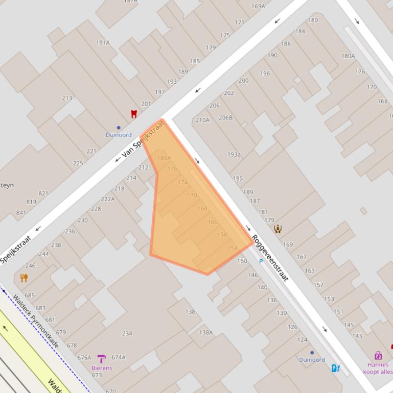 Kaart van postcodegebied 2518TV.