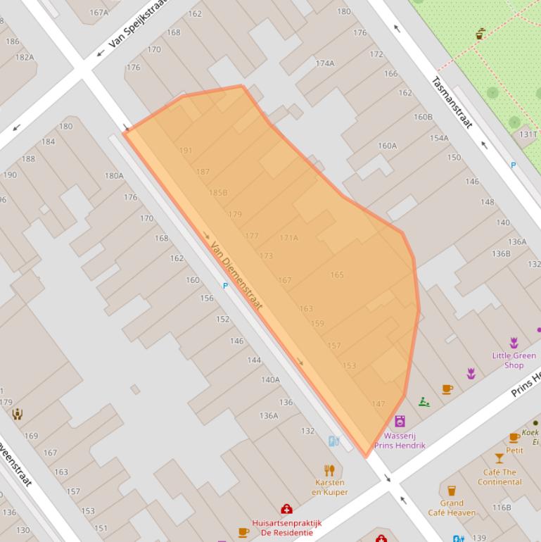 Kaart van postcodegebied 2518VA.