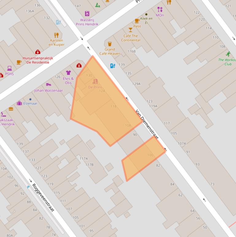 Kaart van postcodegebied 2518VE.