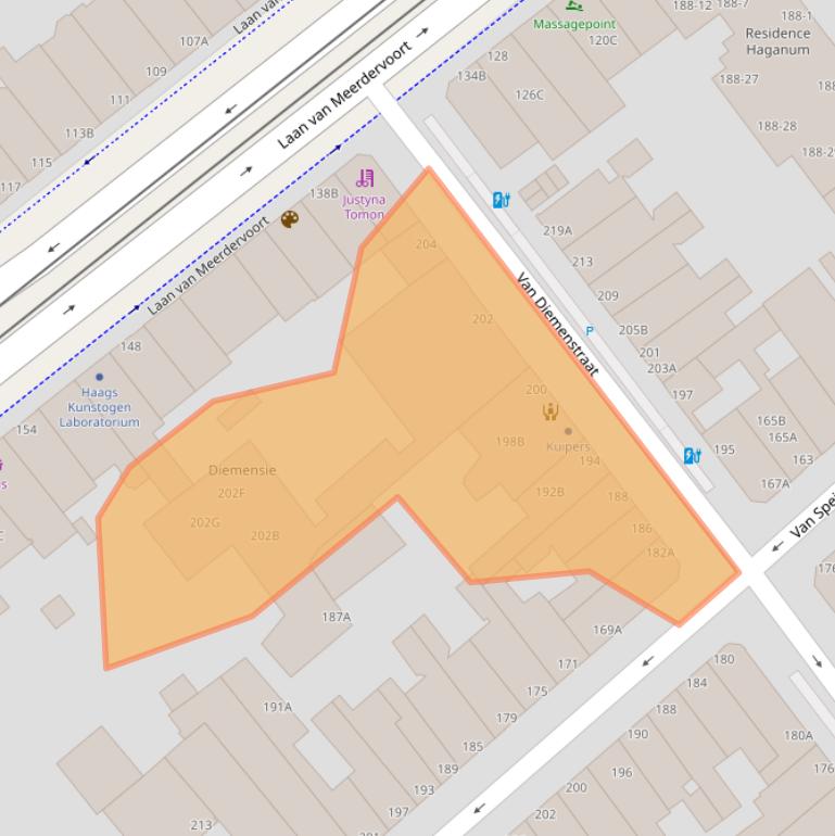 Kaart van postcodegebied 2518VH.