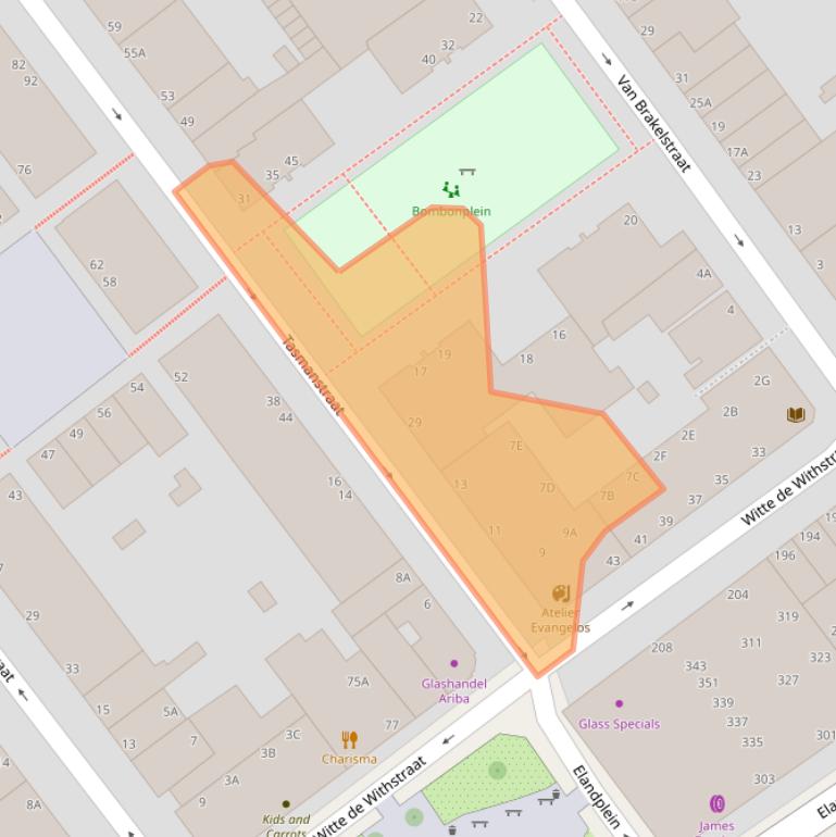 Kaart van postcodegebied 2518VJ.