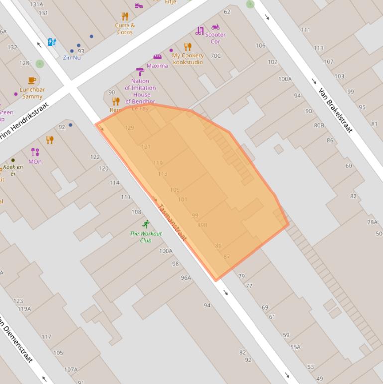 Kaart van postcodegebied 2518VL.