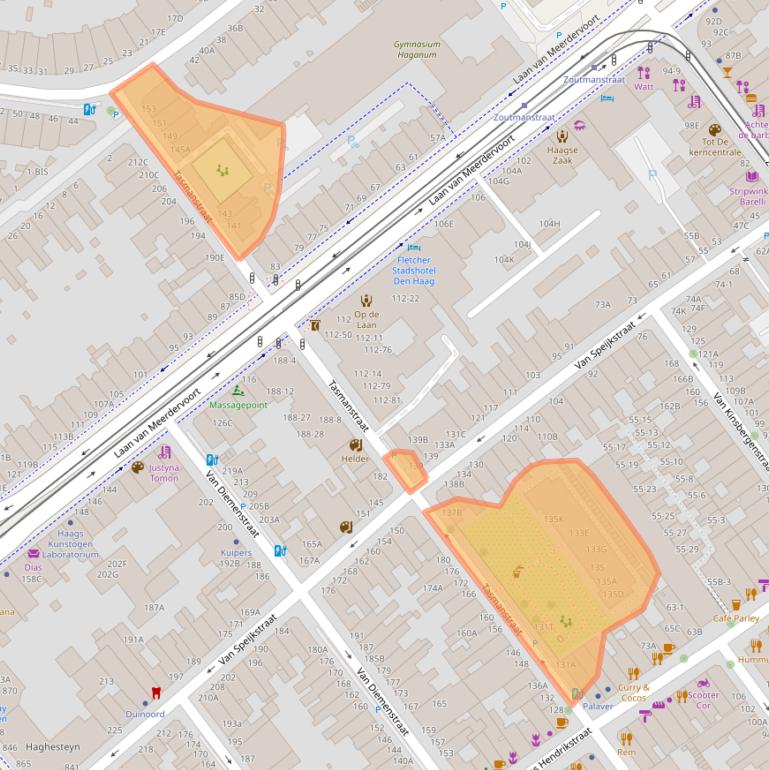 Kaart van postcodegebied 2518VM.