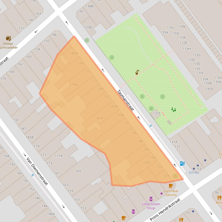 Kaart van postcodegebied 2518VS.