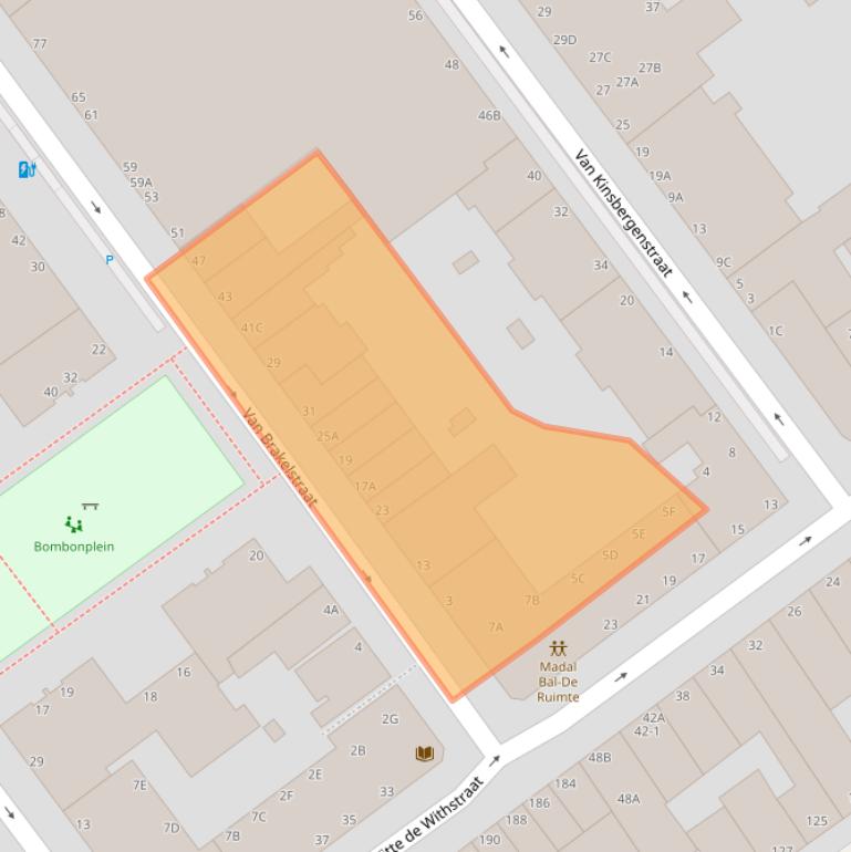 Kaart van postcodegebied 2518VV.