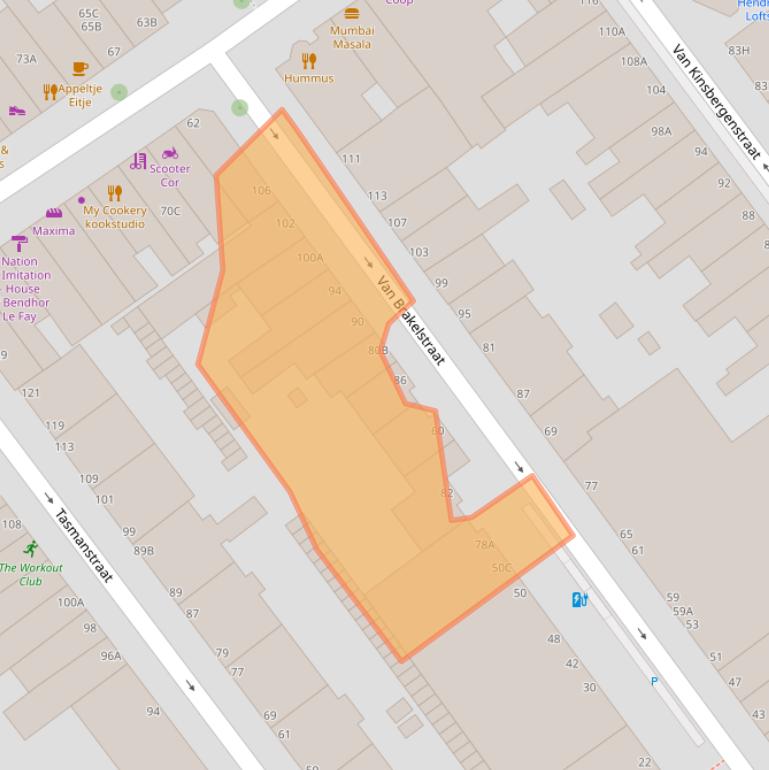 Kaart van postcodegebied 2518XB.