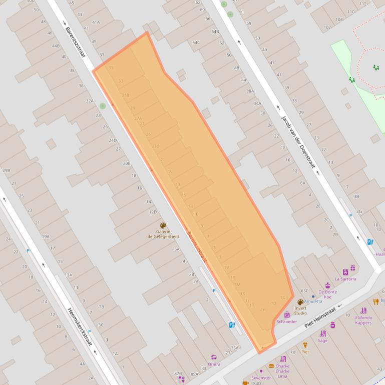 Kaart van postcodegebied 2518XC.