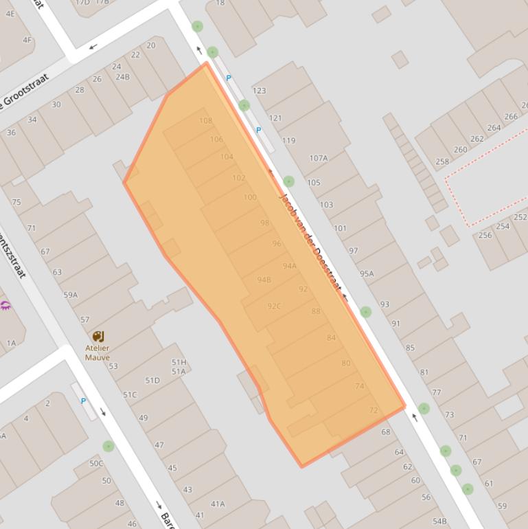 Kaart van postcodegebied 2518XR.