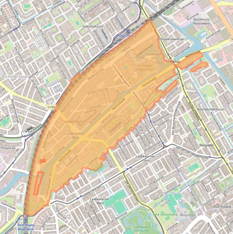 Kaart van postcodegebied 2521.