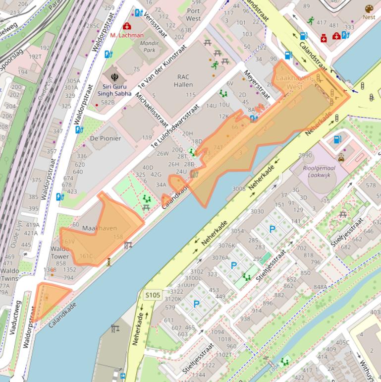 Kaart van postcodegebied 2521AA.