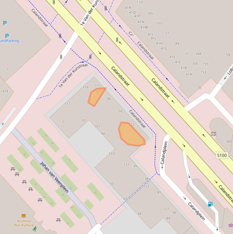 Kaart van postcodegebied 2521AB.