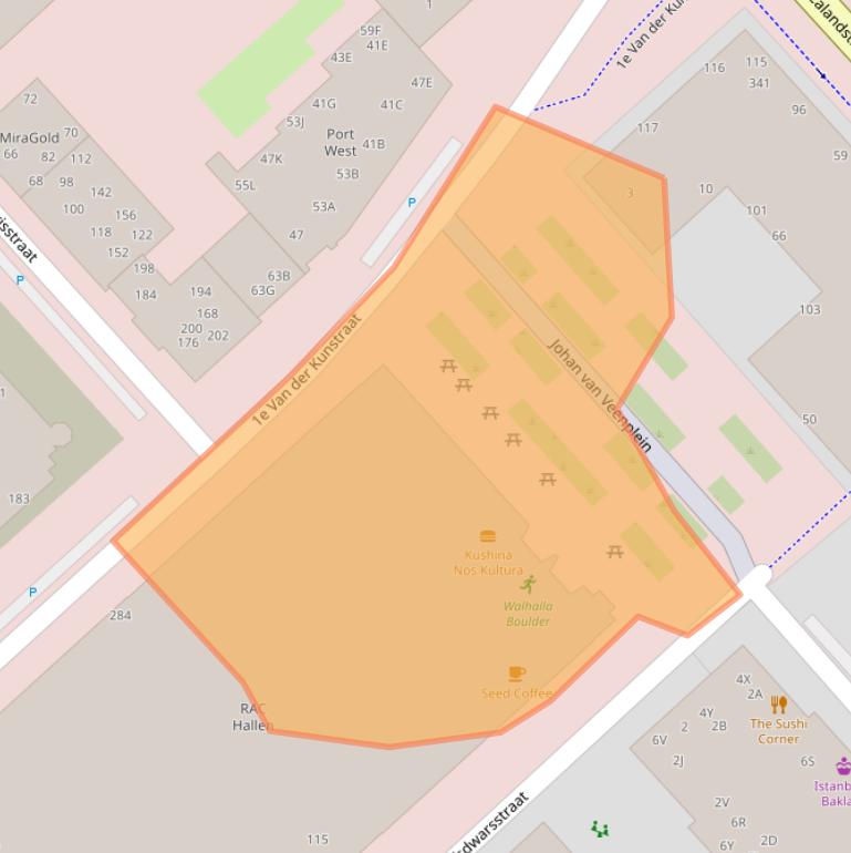 Kaart van postcodegebied 2521AC.