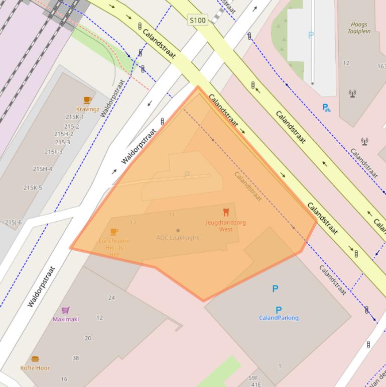 Kaart van postcodegebied 2521AD.