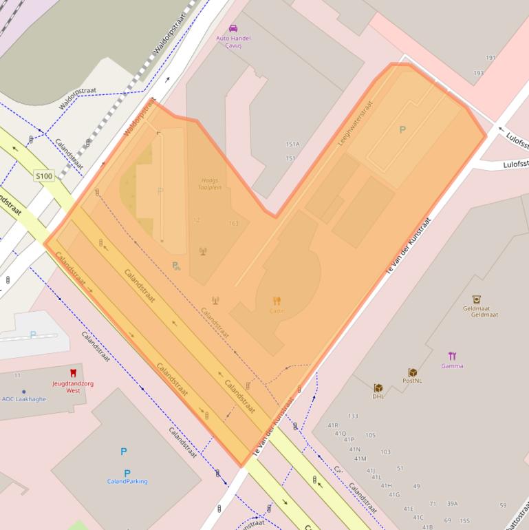 Kaart van postcodegebied 2521AG.