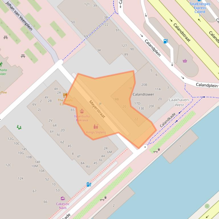 Kaart van postcodegebied 2521AH.