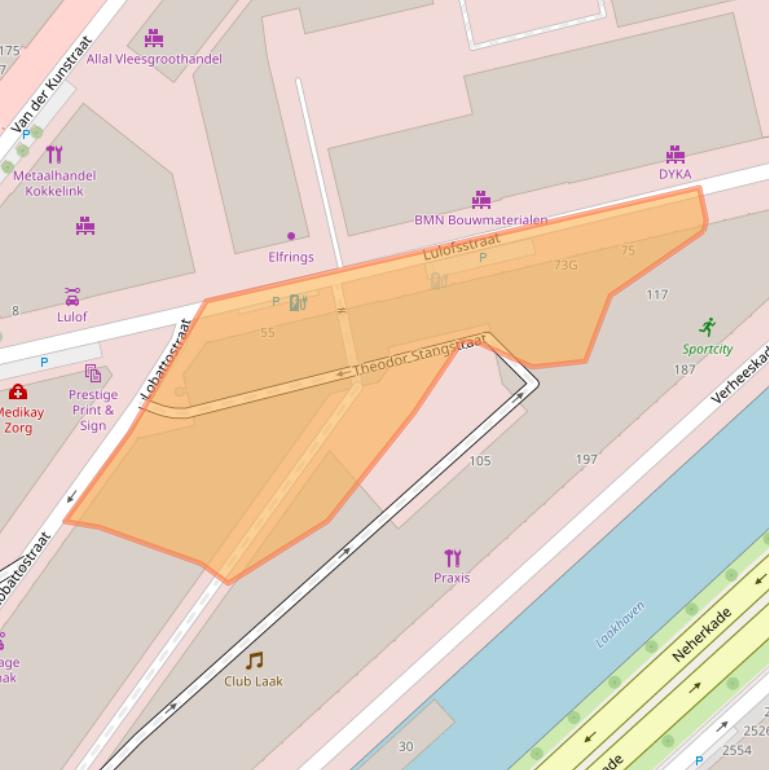 Kaart van postcodegebied 2521AL.