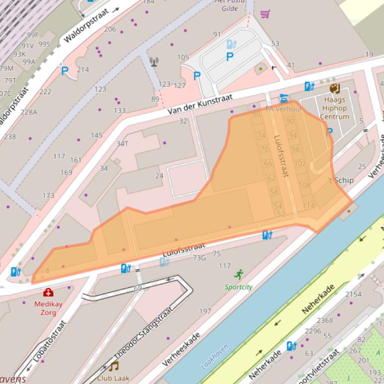 Kaart van postcodegebied 2521AM.