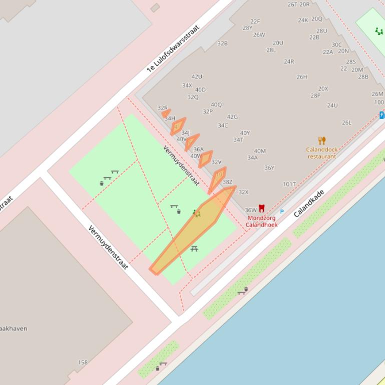 Kaart van postcodegebied 2521AN.