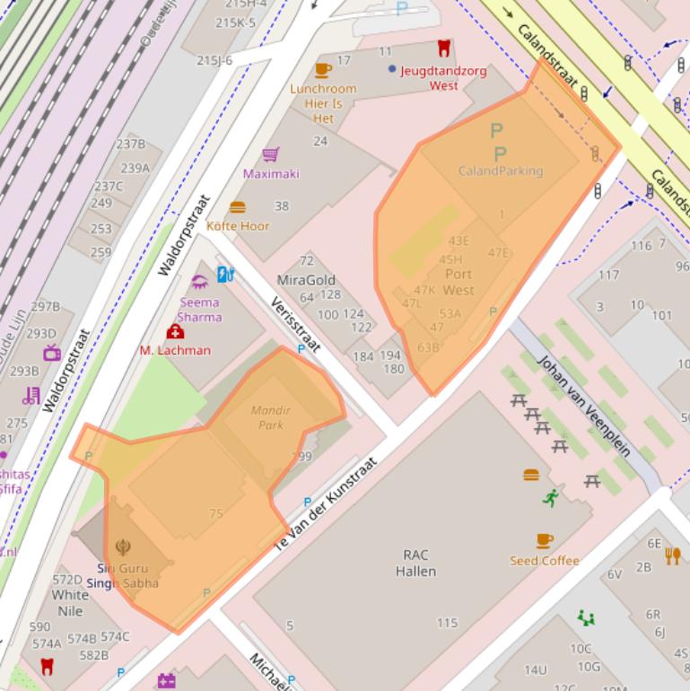 Kaart van postcodegebied 2521AS.