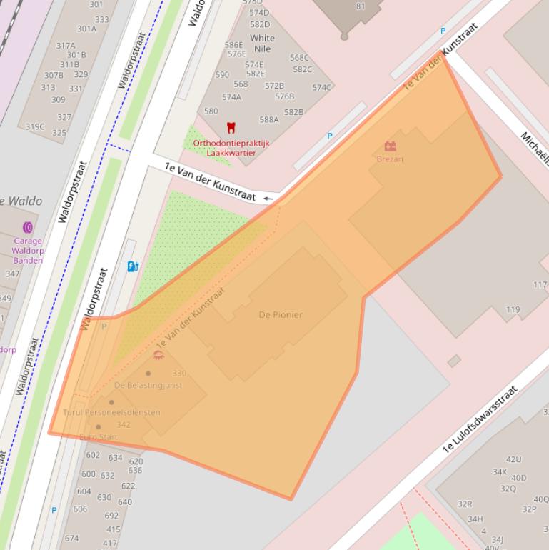 Kaart van postcodegebied 2521AV.