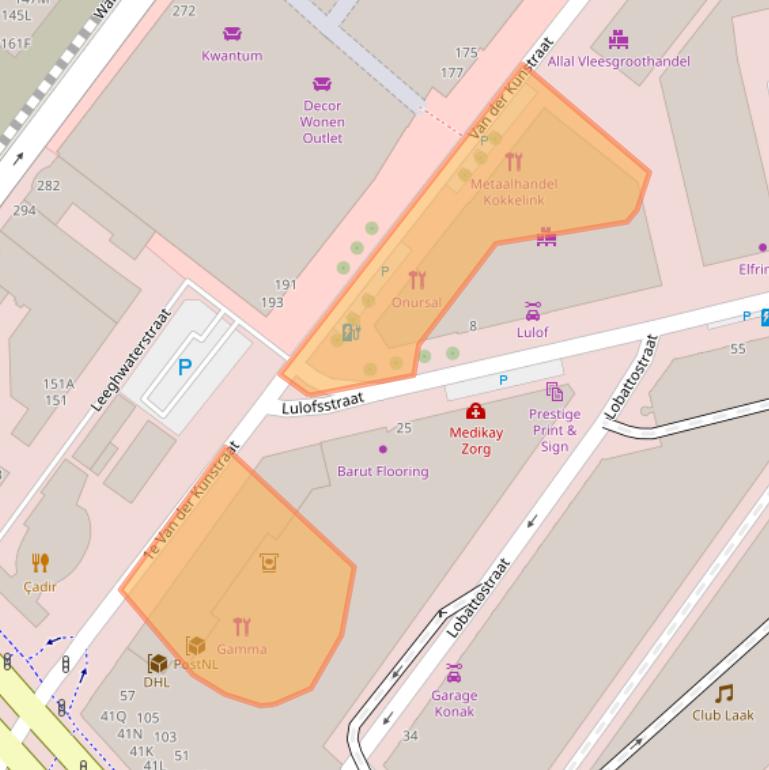 Kaart van postcodegebied 2521AW.