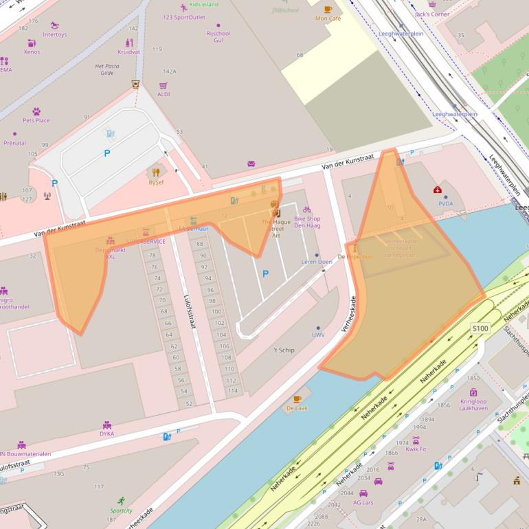 Kaart van postcodegebied 2521BB.