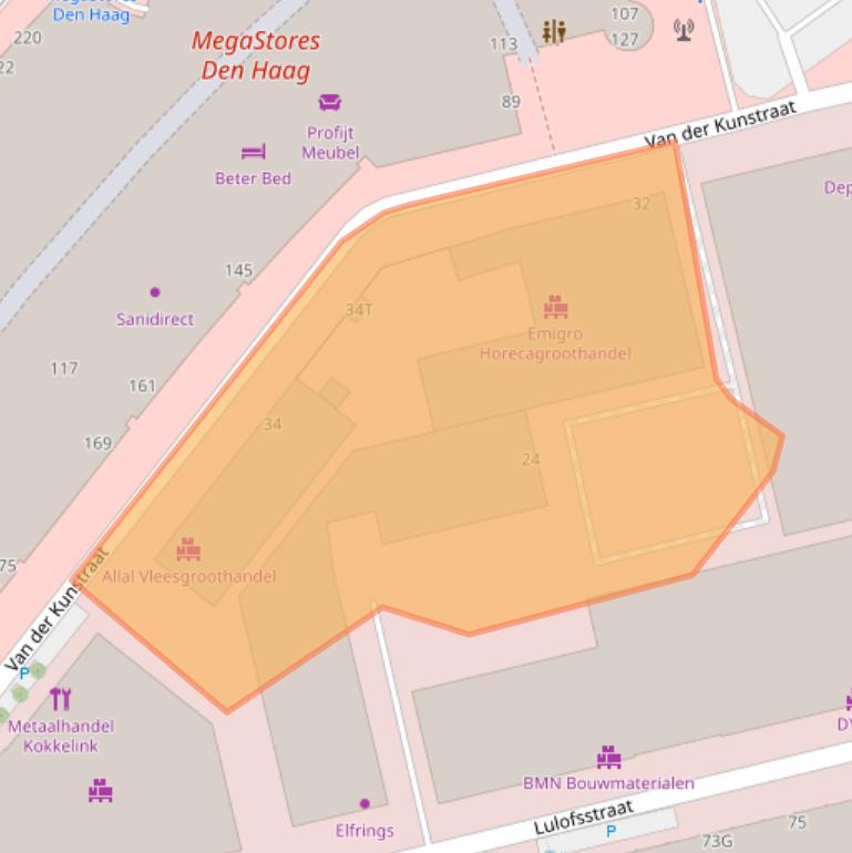 Kaart van postcodegebied 2521BC.