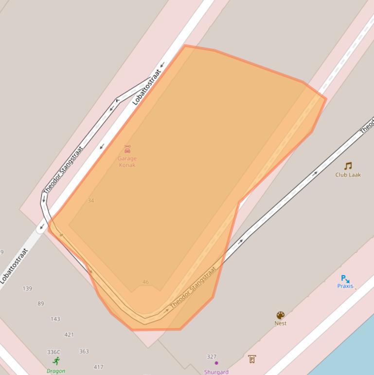 Kaart van postcodegebied 2521BH.