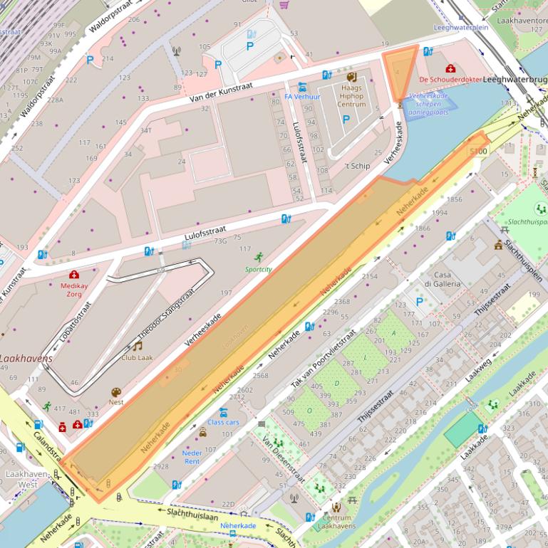 Kaart van postcodegebied 2521BN.