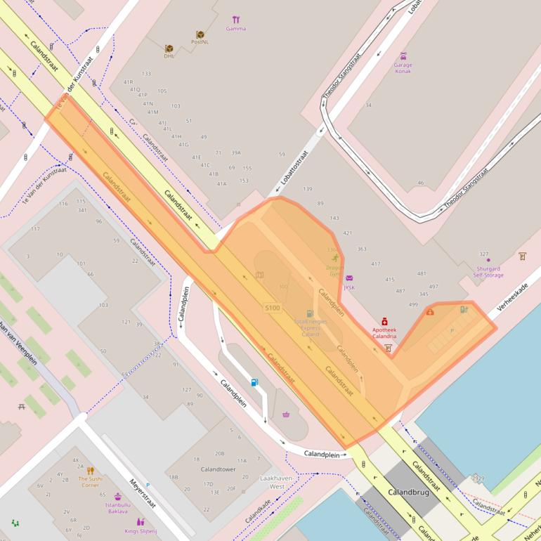 Kaart van postcodegebied 2521BW.