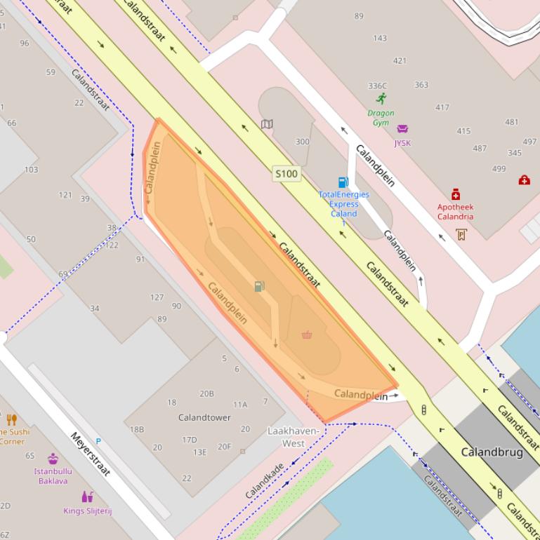 Kaart van postcodegebied 2521BZ.