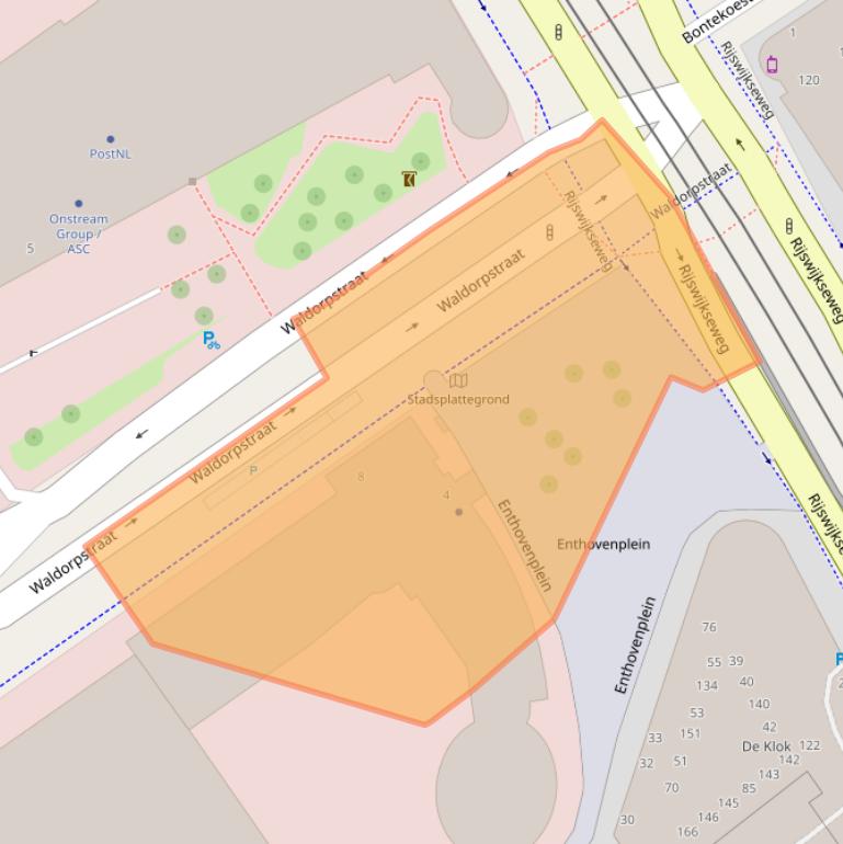 Kaart van postcodegebied 2521CB.