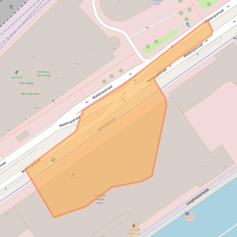 Kaart van postcodegebied 2521CC.