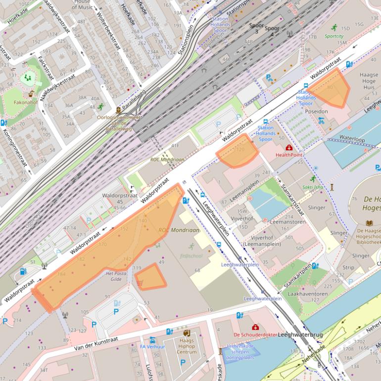 Kaart van postcodegebied 2521CD.