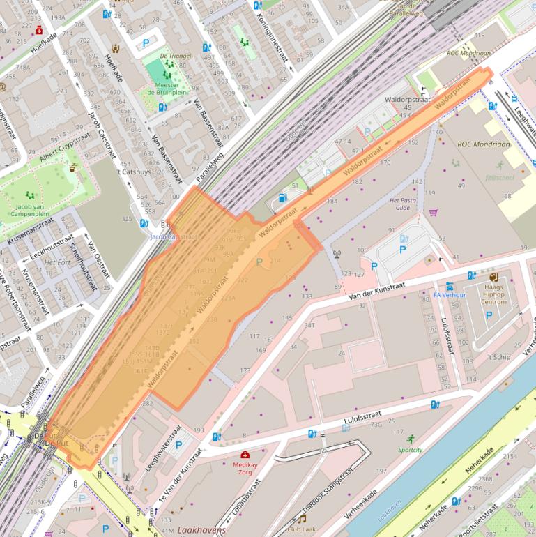 Kaart van postcodegebied 2521CE.