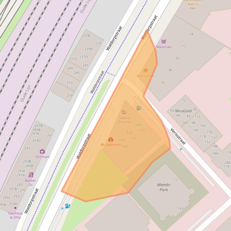 Kaart van postcodegebied 2521CH.