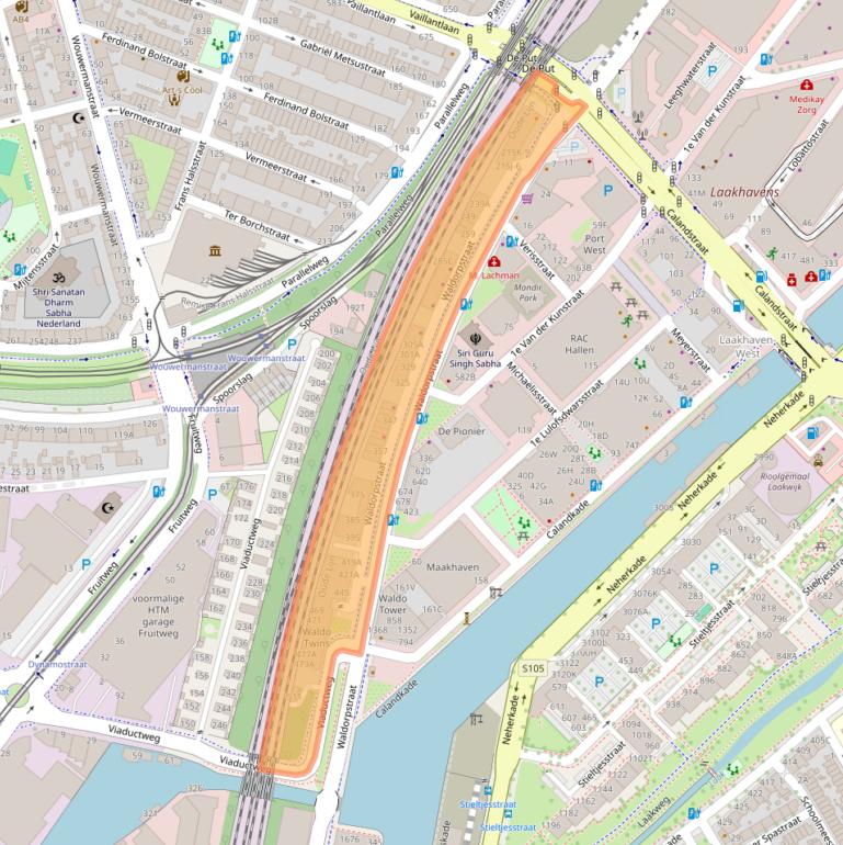 Kaart van postcodegebied 2521CJ.