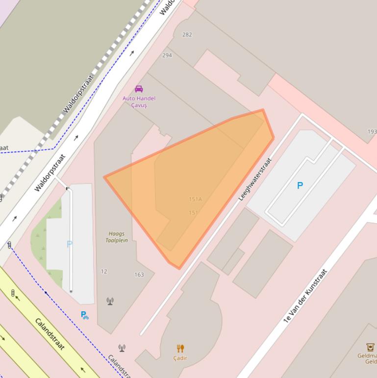 Kaart van postcodegebied 2521CM.