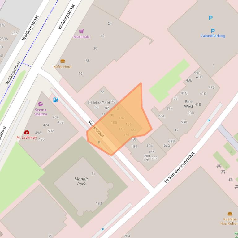 Kaart van postcodegebied 2521CN.