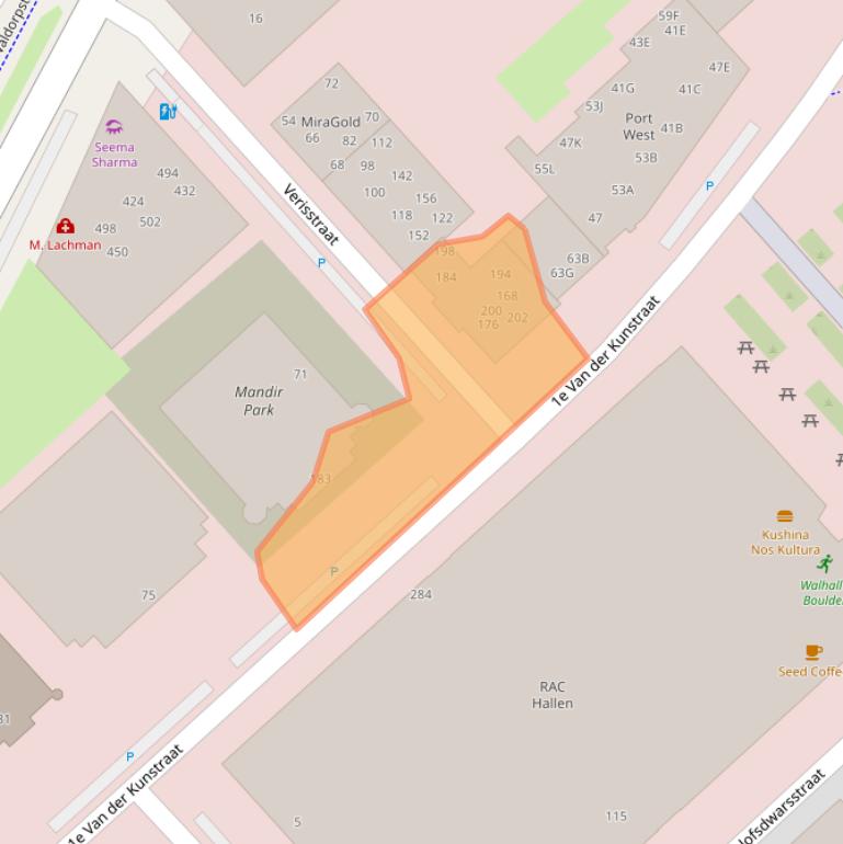 Kaart van postcodegebied 2521CS.