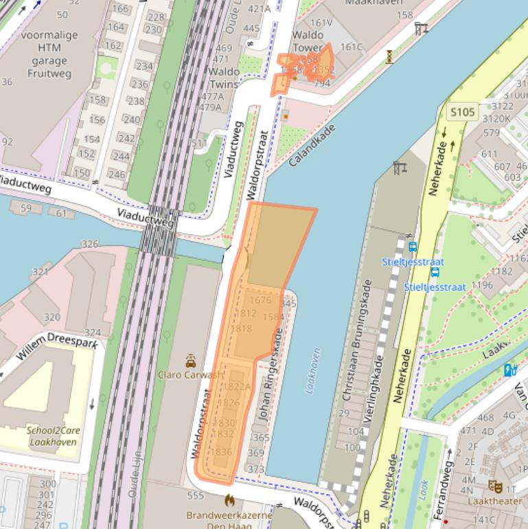 Kaart van postcodegebied 2521CZ.