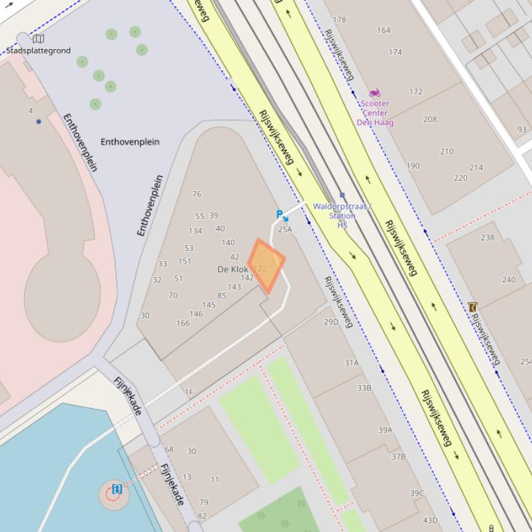 Kaart van postcodegebied 2521DC.