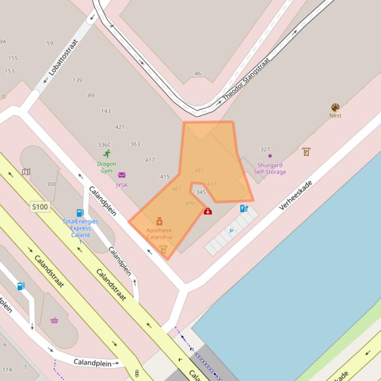 Kaart van postcodegebied 2521DG.