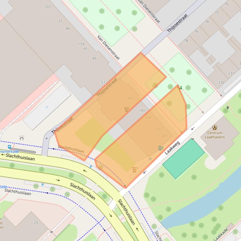 Kaart van postcodegebied 2521EG.